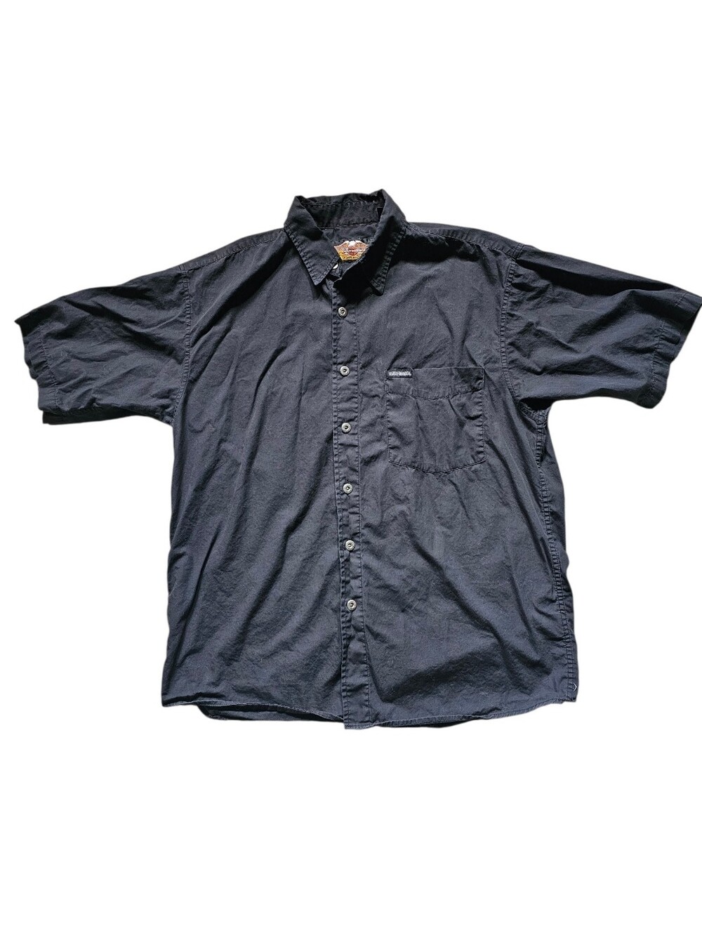 Harley Davidson Black Short-Sleeve Button-Up Shirt